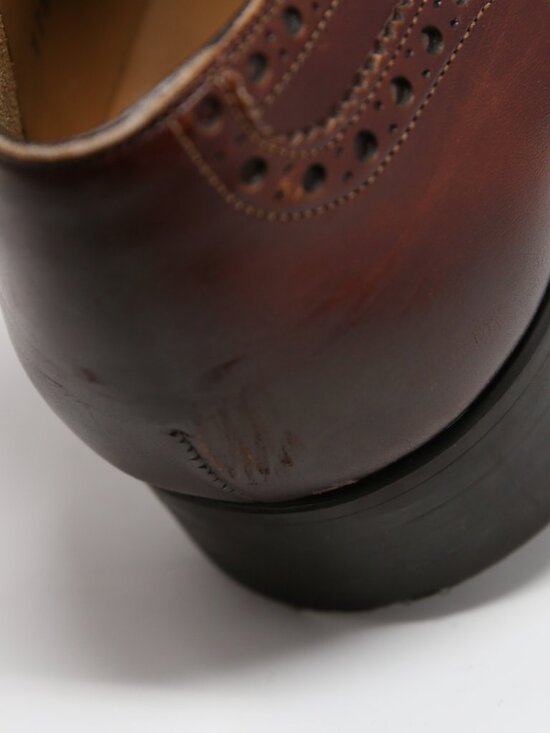 Magnanni Mens Leather Wingtip Brogue Oxfords Size 9.5 Burgundy Brown Shoes VGUC main image 5
